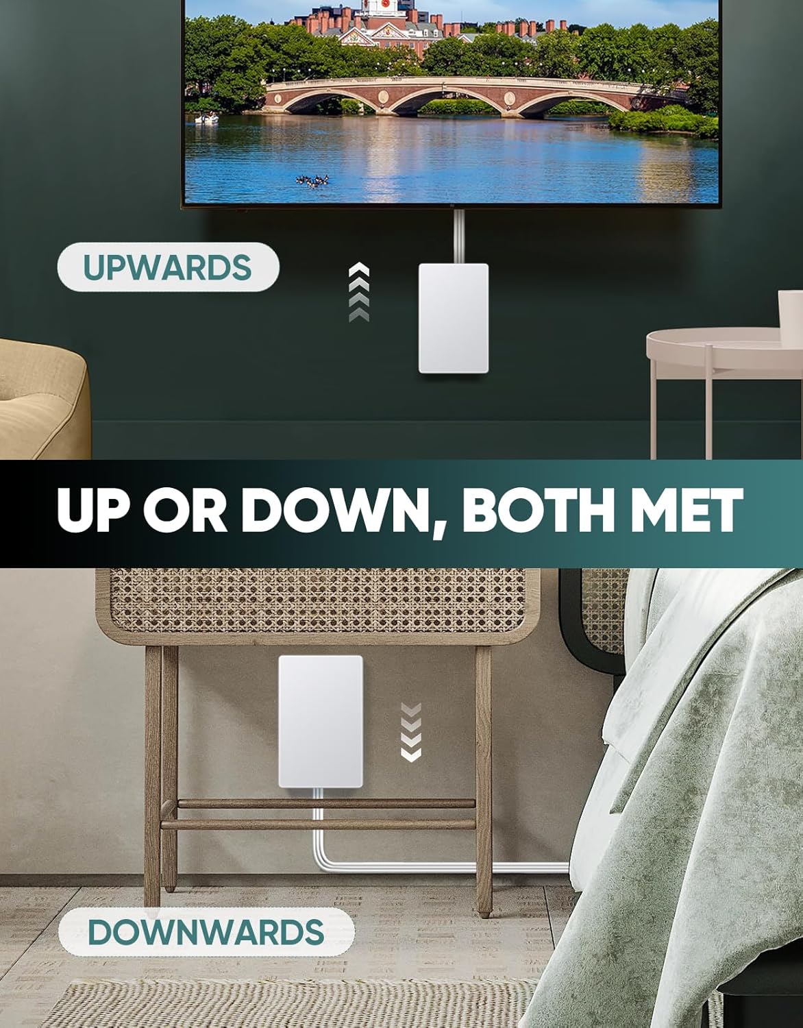 Outlet Concealer Power Strip-Outlet Cover Extender with 3AC Outlets-10ft Flat Plug Extension Cord,Universal Size,1625W for Kitchen, Home and Office,Child & Pet Safe(10 Foot)