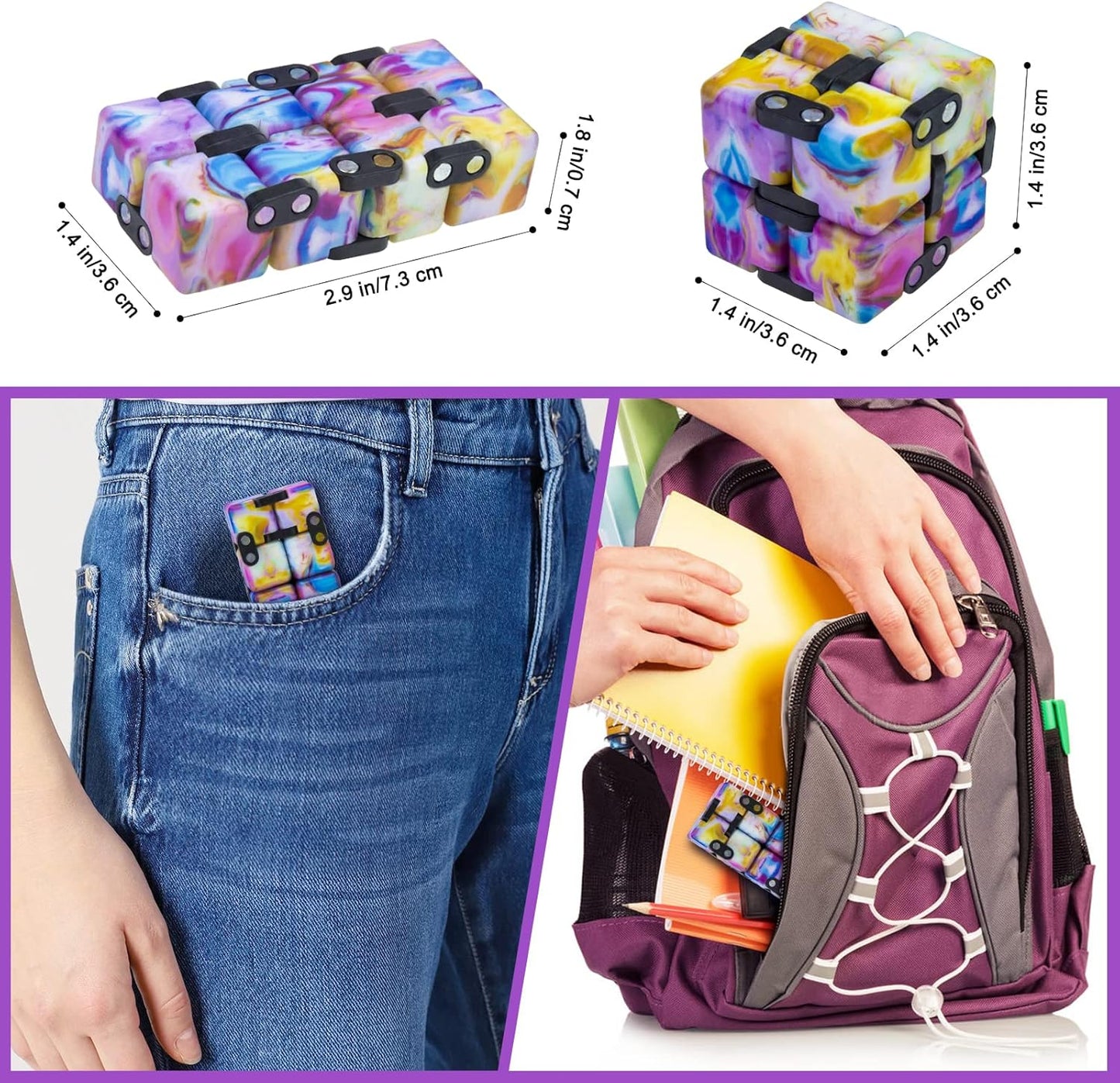 Infinitycube Fidget Toy Stress Relieving Fidgeting Game for Kids and Adults,Cute Pocket-sized