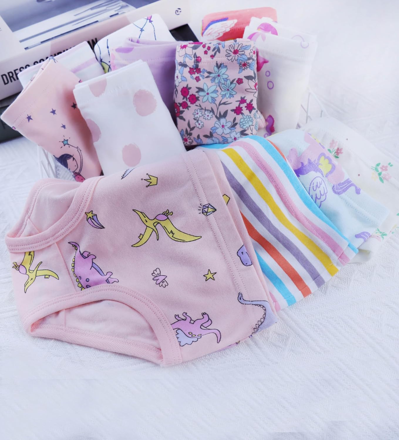 Boboking Girls Soft Underwear Toddler Kids Briefs Cotton Panties 12-pack