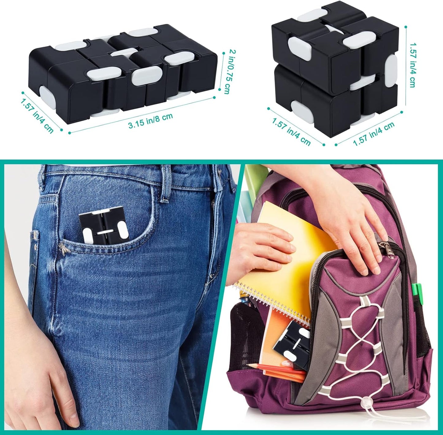 Infinitycube Fidget Toy Stress Relieving Fidgeting Game for Kids and Adults,Cute Pocket-sized
