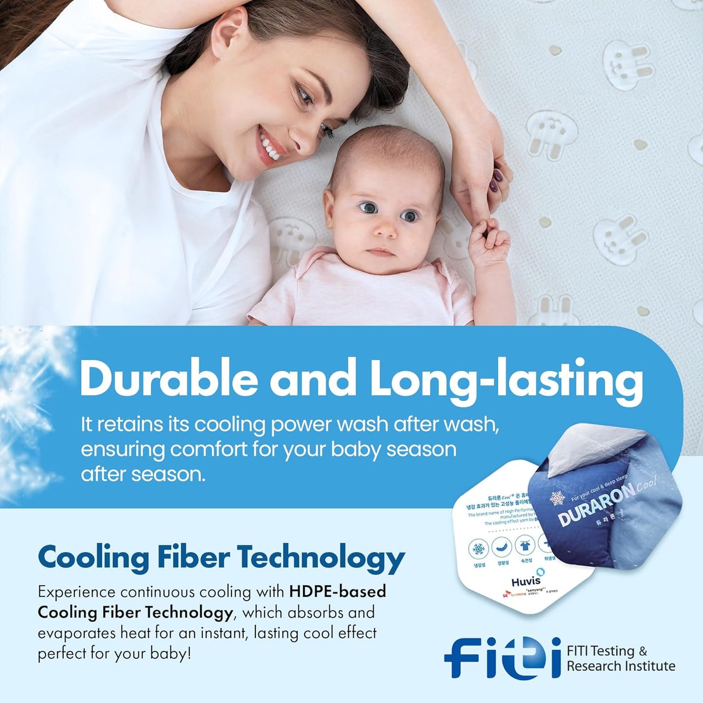 GML Bunny Cooling Crib Mattress Pad – Waterproof, Breathable Baby Mattress Protector for Toddler