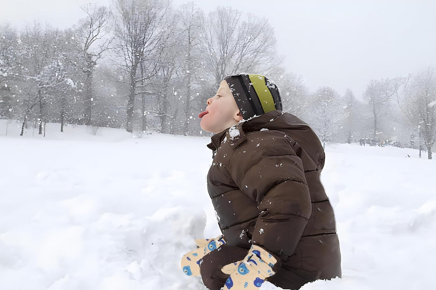 Toddler Gloves Kids Mittens Winter Warm Lined Fleece Gloves Waterproof Snow Baby Mitten for Boys Girls