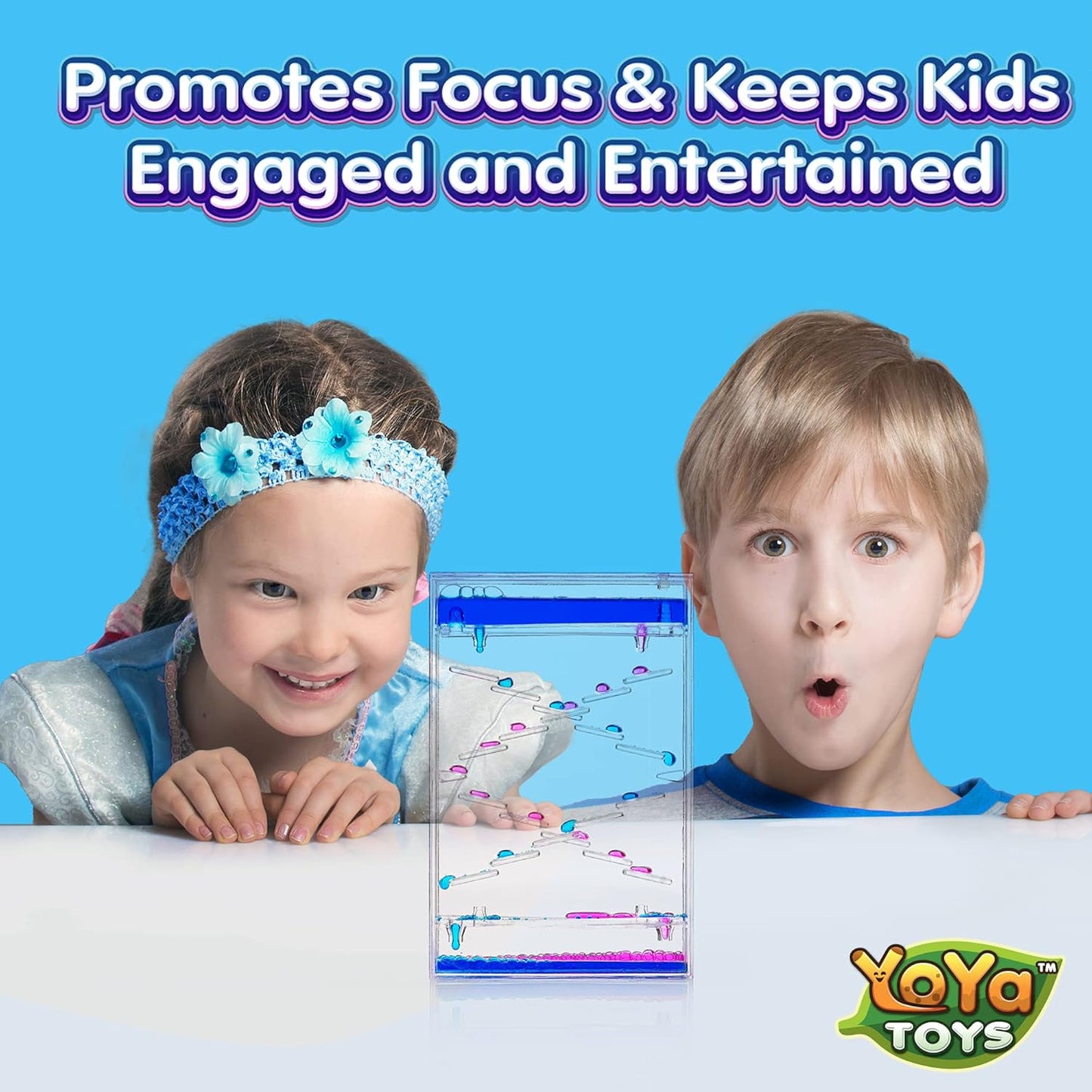 YoYa Toys Liquimo Liquid Zig Zag Motion Bubbler for Kids and Adults - Satisfying Toys for Calming Stress and Anxiety Relief - Fidget Dropping Toy Can Be Used As Colorful Office Desk Toy Timer