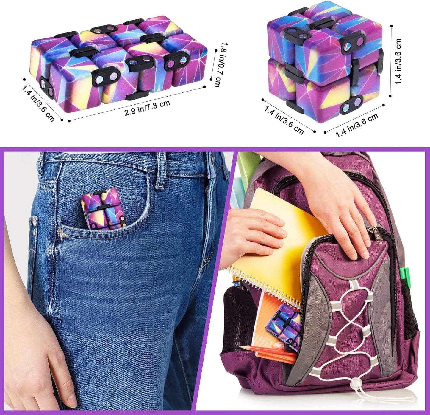 Infinitycube Fidget Toy Stress Relieving Fidgeting Game for Kids and Adults,Cute Pocket-sized