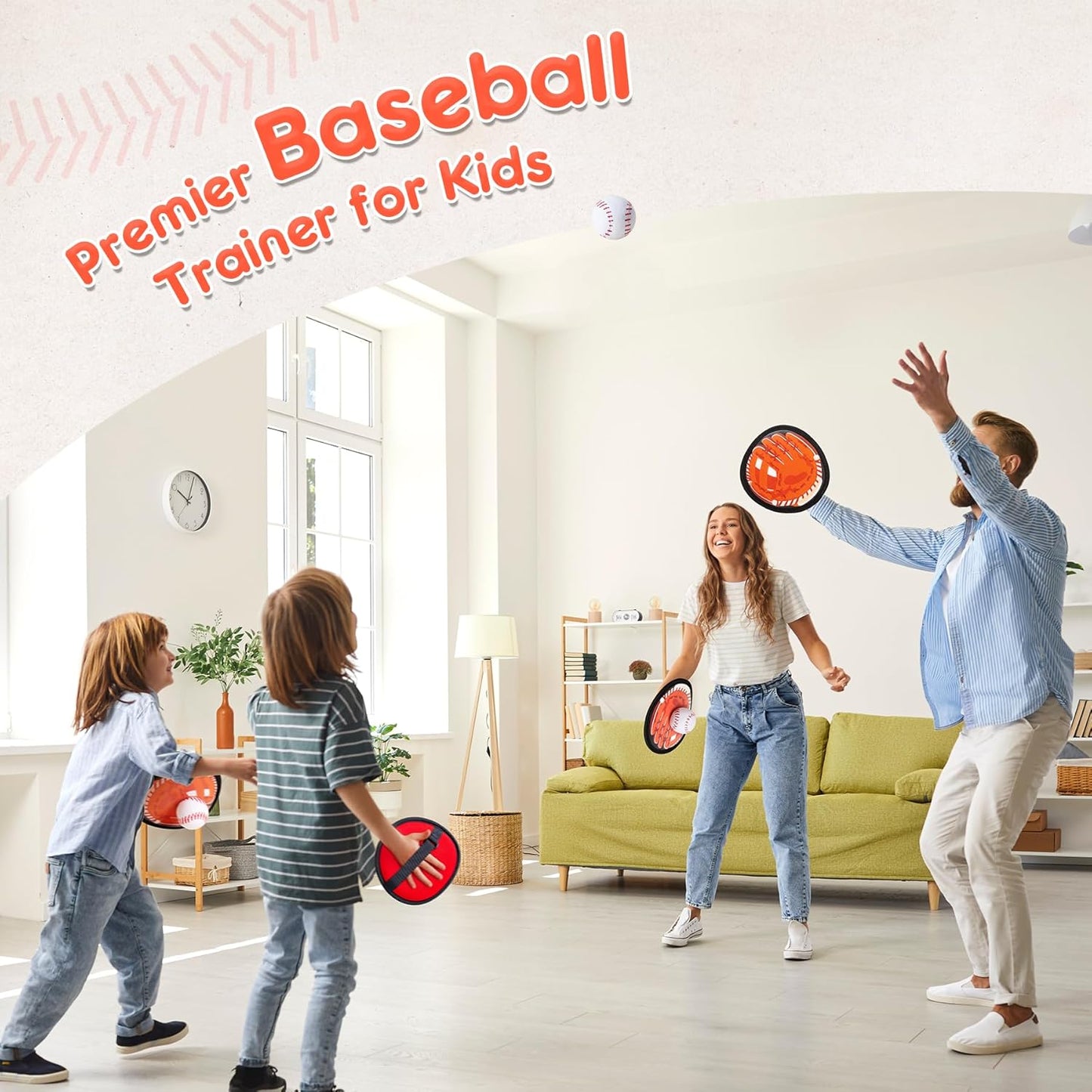 Toss and Catch Ball Set - Ultra Soft & Safe Toddler Baseball Gloves Designed for Pain-Free - Kids Games Toys Indoor Outdoor - Great for Yard Beach Pool - Gift for Boys Girls 2-4 5-7 8-10 Years