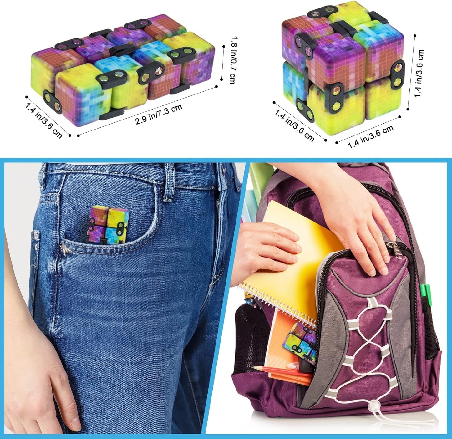 Infinitycube Fidget Toy Stress Relieving Fidgeting Game for Kids and Adults,Cute Pocket-sized