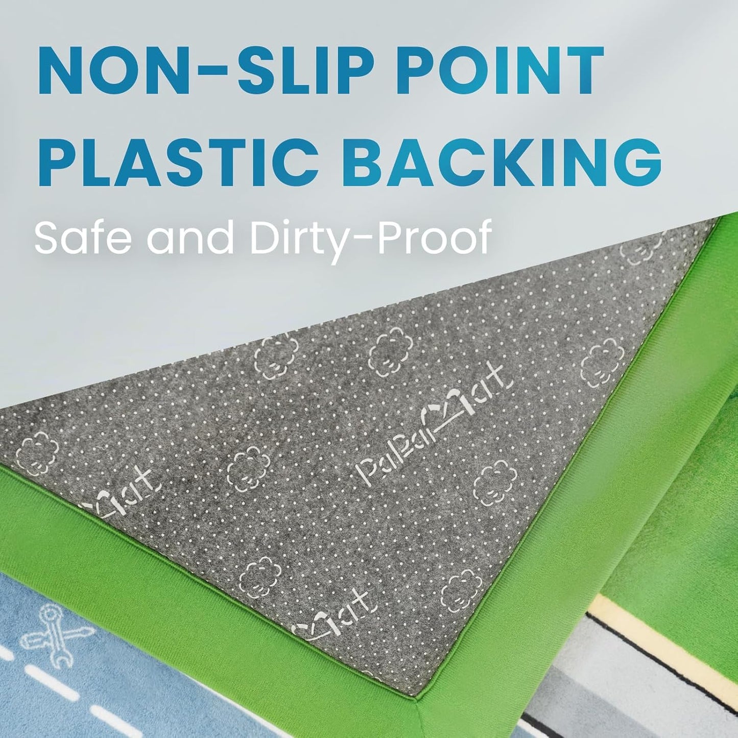 Kids Play Rug with Roads, 79"×118" Large Floor Mat Toy Cars Race Track for Classroom 1.3" Thickened Elasti-Foam Activity Education Baby Play Mat with Anti-Slip Backing