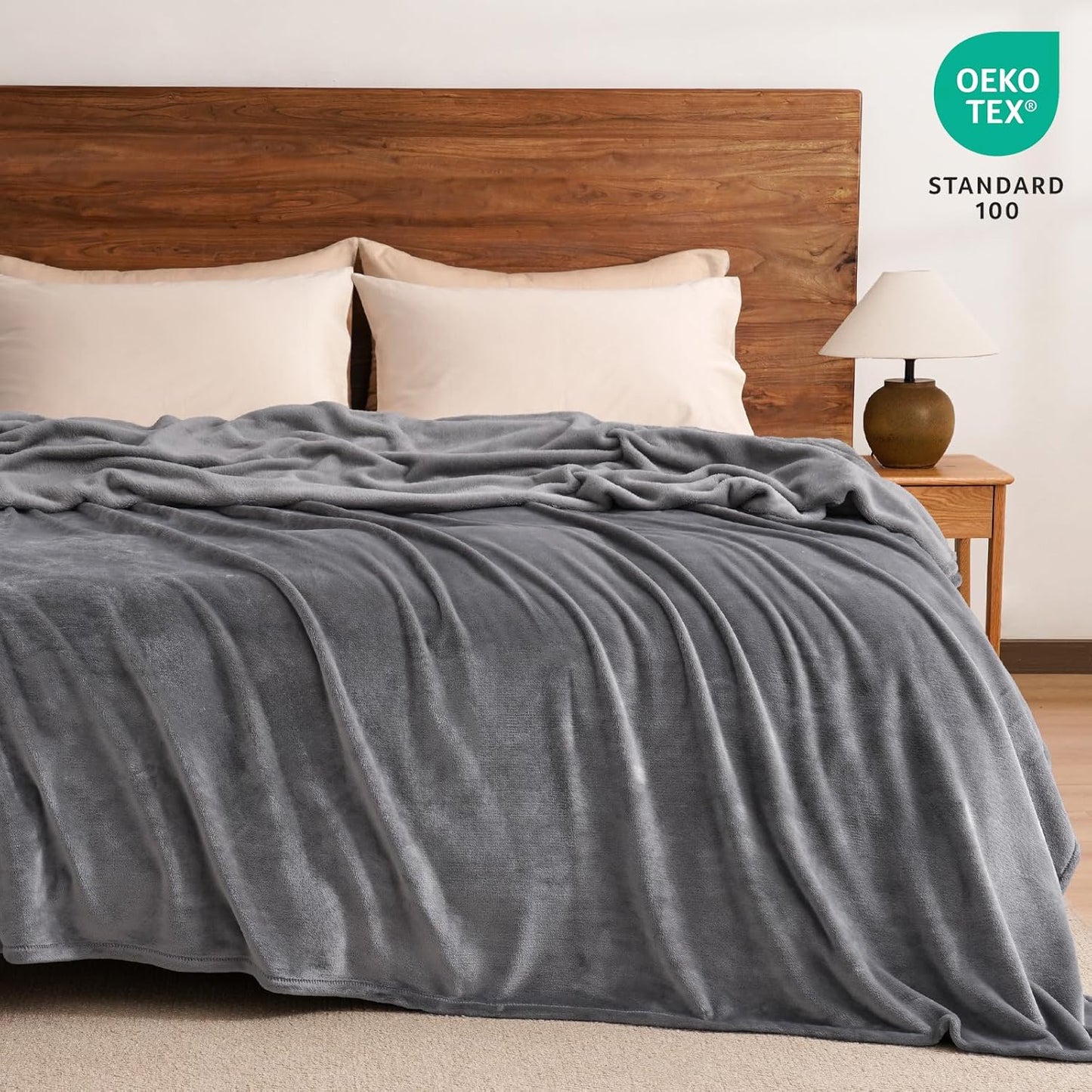 PHF Ultra Soft Fleece Blanket Twin Size, No Shed No Pilling Luxury Plush Cozy 300GSM Lightweight