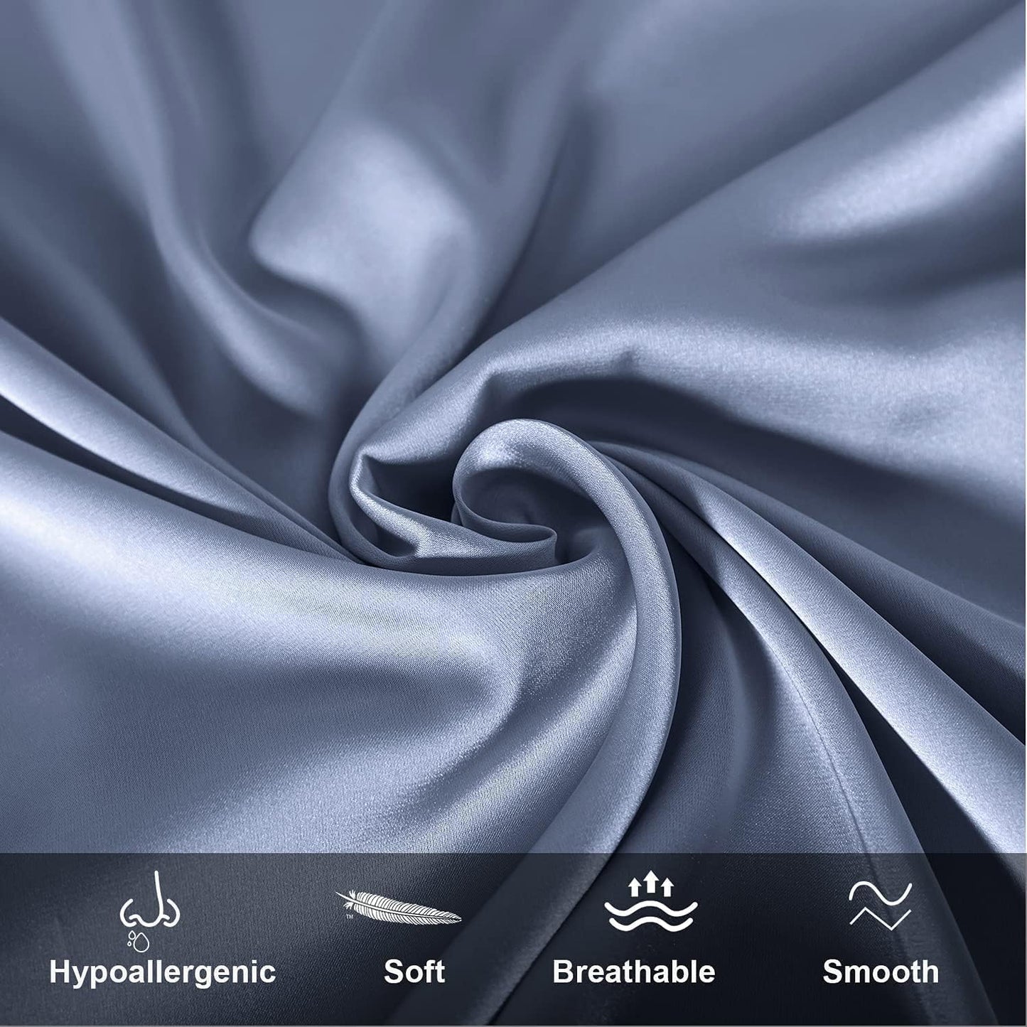 Mulberry Silk Pillowcase for Hair and Skin,Cooling Silk Pillow Case with Hidden Zipper,Allergen Proof Dual Sides Soft Breathable Smooth Silk Pillow Cover for Women (Grayish Blue, Toddler)