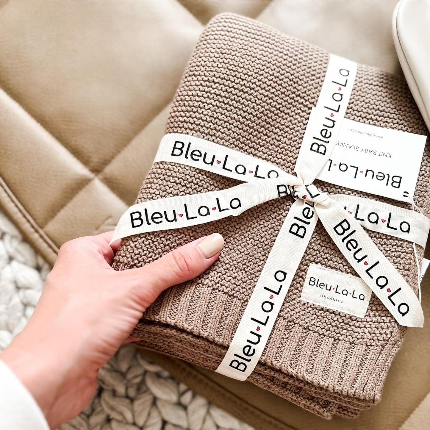 Heritage Knit Organic Cotton Baby Swaddle Blanket - 100% Luxury Organic Cotton Knit Receiving