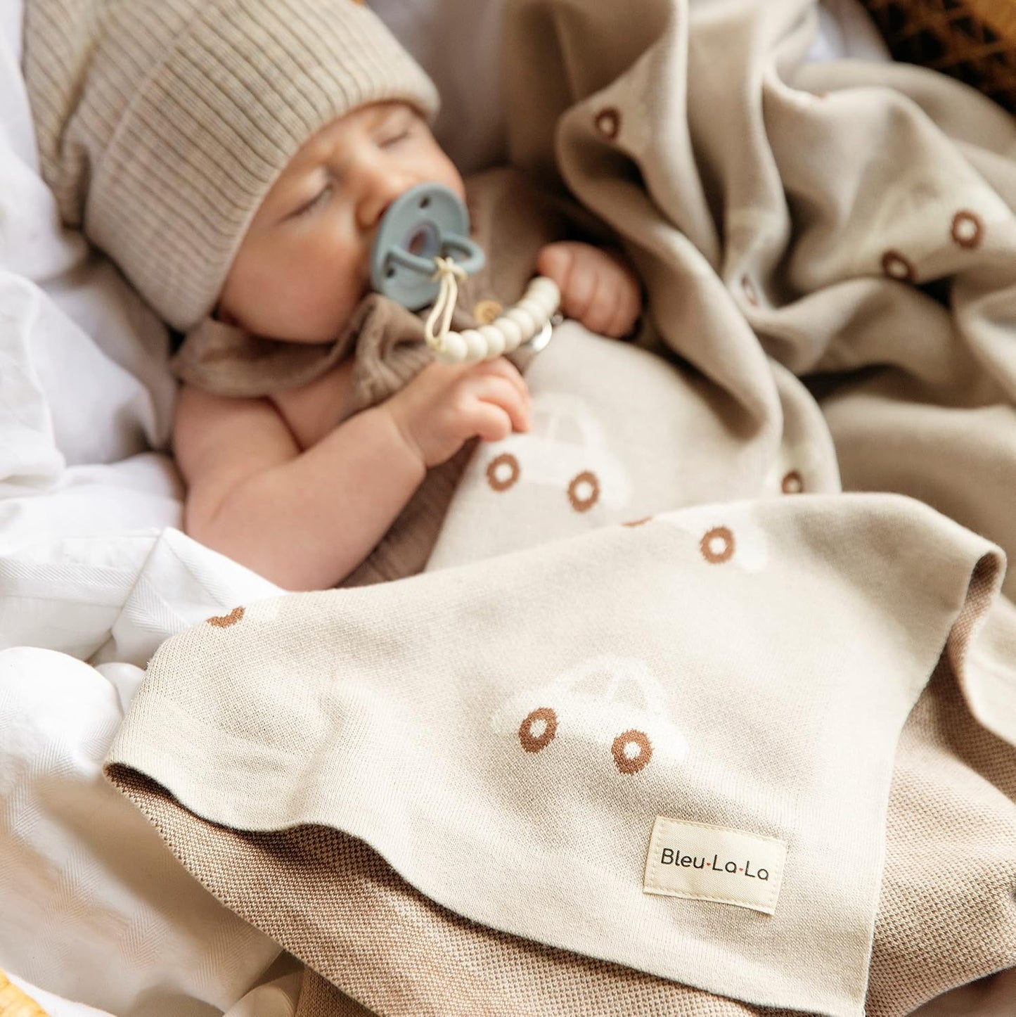 Knit Baby Blanket for Girls and Boys 100% Cotton Buttery Soft Cozy Receiving Swaddle Crib Stroller