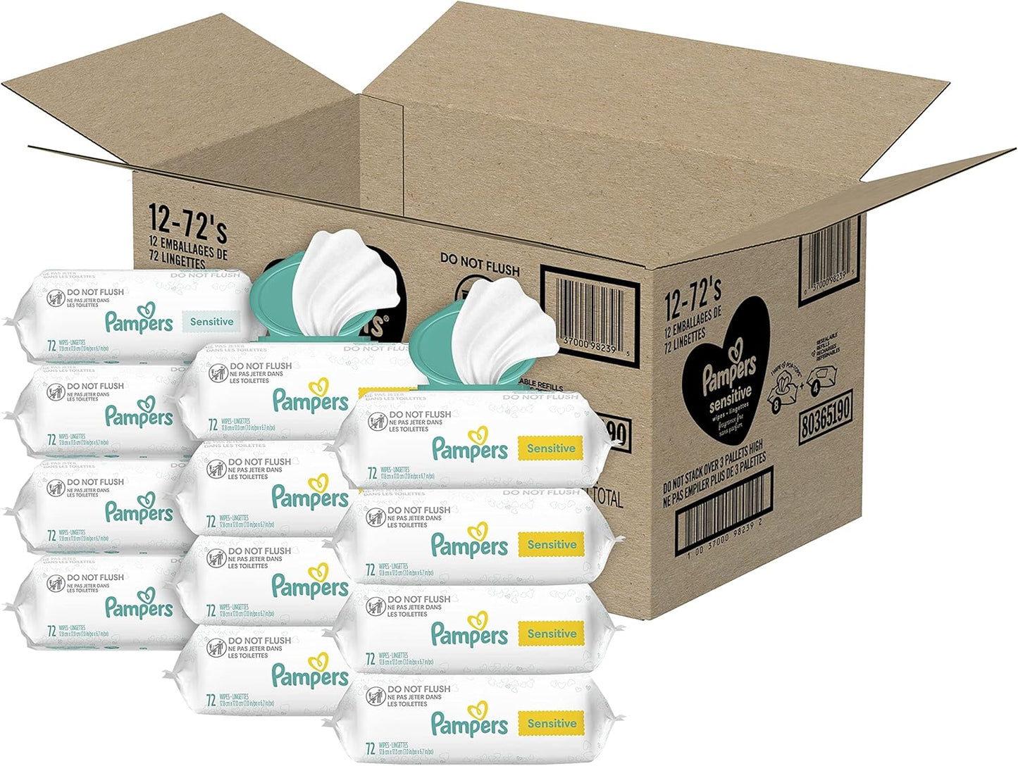 pampers sensitive baby wipes 864 ct OLD