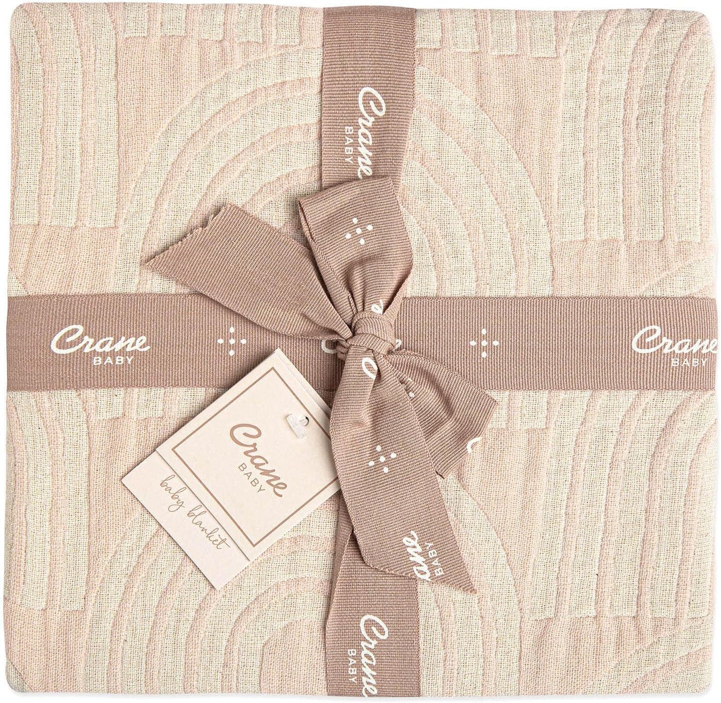 Crane Baby Blanket, Soft Cotton Jacquard Nursery and Stroller Blanket for Boys and Girls, Rainbow