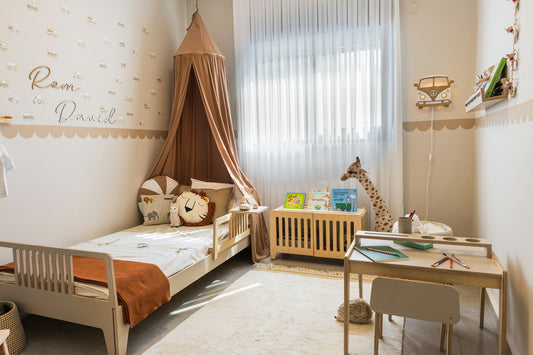 Cozy toddler bedroom with a big-kid bed