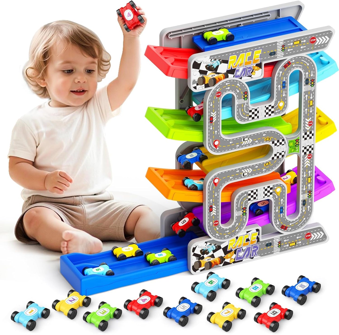 Toddler Race Track Toy – Keeps Kids Busy & Boosts Motor Skills (Ages 2–4)