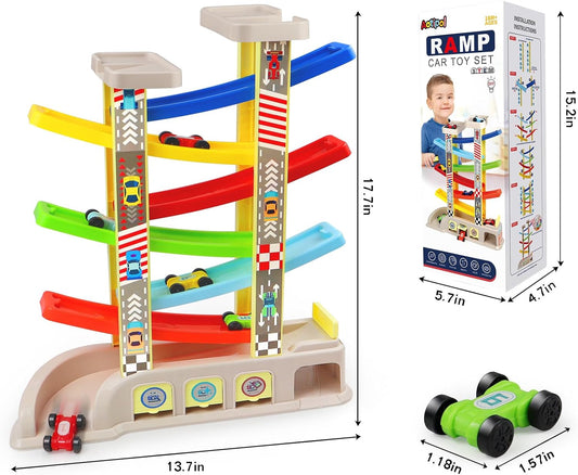 Toddler Car Ramp Toy – Keeps Kids Engaged & Builds Motor Skills (Ages 2–4)