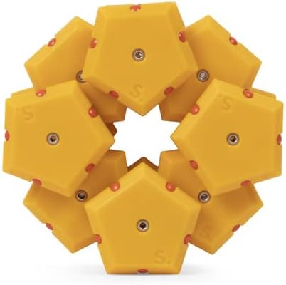Speks Geode Matte Pentagons Magnetic Fidget Toy for Adults | Quiet Sensory Toy for Stress Relief & Anxiety, Office Desk Toy & Top Gadget Gift Idea | Solar Flare, 12-Piece Set