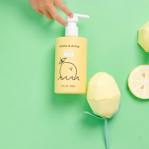 Dabble & Dollop Lemon Body Wash & Shampoo – 3-in-1 Natural Bubble Bath for Kids, Made in USA, No