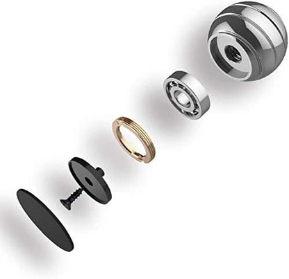 Kinetic Desk Toys,Full Body Optical Illusion Spinner Ball,Gifts for Men,Women,Kids 1.5” Size (Silver)
