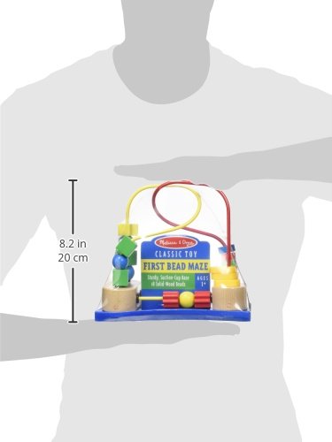 Melissa & Doug First Bead Maze - Wooden Educational Baby Toy with Suction Cups, for Floor, High