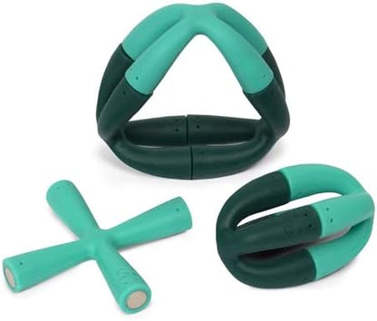 Speks Fleks Silicone 6-Piece Building Set - Evergreen - Fun Desk Toy for Adults
