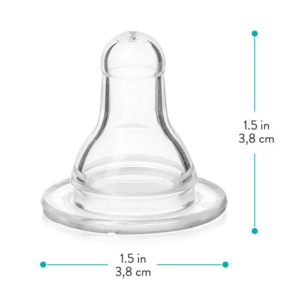 Evenflo Feeding Classic BPA-Free Silicone Fast Flow Nipples - 8 Months+, 6 Pack,Clear,6 Count (Pack