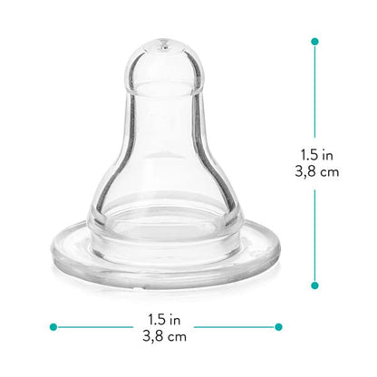 Evenflo Feeding Classic BPA-Free Silicone Fast Flow Nipples - 8 Months+, 6 Pack,Clear,6 Count (Pack