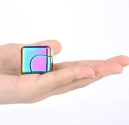 QUBI Cube Spinner 4-in-1 Spinning Toy– Helps with Anxiety, ADHD, Autism, Stress & Focus– Desktop EDC Fidgets Spinner Aluminum Alloy Build for Kids & Adults. Multi-Colored.