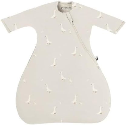 GUNAMUNA Long-Sleeve Transitional Swaddle Sleep Bag 1.0 TOG – Soothes Infants 3-6 Months, Easy Diaper Changes with WONDERZiP