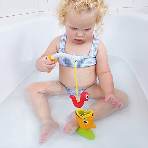 Yookidoo Toddler Baby Bath Magnetic Fishing Game Toy with Water Effects (Ages 2+) Includes 3 Moving