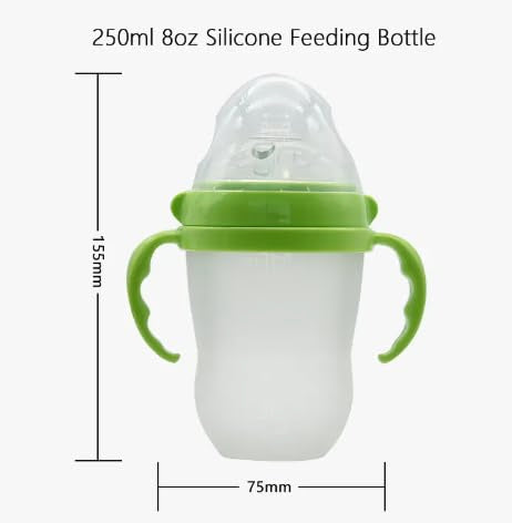 Baby Bottles (2 Pack) 8oz Nurture Nest Anti Colic Bottles with Easy to Hold Handles and Soothing