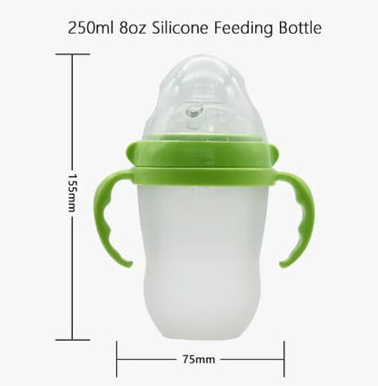 Baby Bottles (2 Pack) 8oz Nurture Nest Anti Colic Bottles with Easy to Hold Handles and Soothing