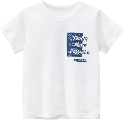 Boys' 4-Pack Excavator Short Sleeve Crewneck T-Shirts Top Tee Size 2-7 Years Toddler Boys' Value Pack Cotton T-Shirt