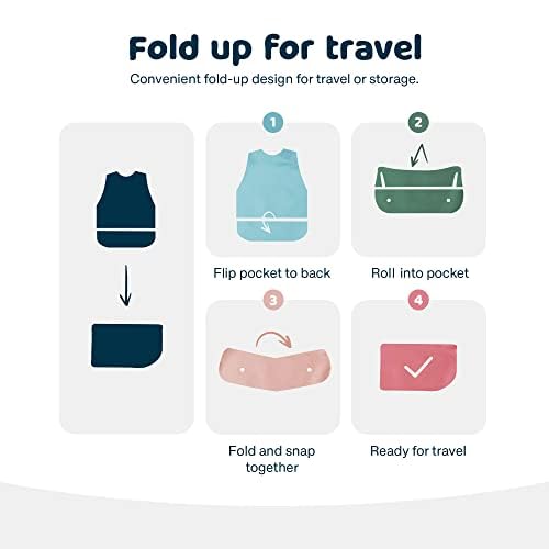 Tiny Twinkle Mess Proof Baby Bib - Waterproof & Lightweight Baby-Led Weaning Apron | 100% Recycled Polyester, Easy Clean & Machine Washable (Peace, Small 6-24 Months)