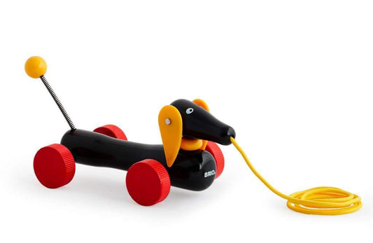 BRIO World - 30332 Pull Along Dachshund | Interactive Toddler Toy | Durable Wooden Construction |