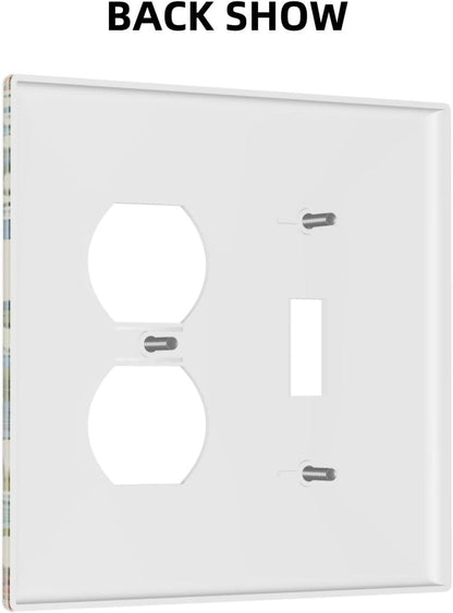 Decorative Outlet Covers Rustic Plant Garden Leaf Flower Butterfly 2 Gang Wall Plate Cover Single Toggle Duplex Combo Two Switch Light Switch Cover Plate Jumbo Dual GFCI Faceplate