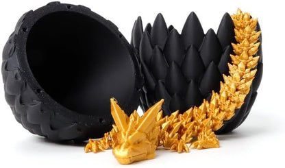 3D Printed Dragon Egg, 12'' Mystery Crystal Dragon Egg Fidget Toys Full Articulated Dragon Home Office Decor Executive Desk Toys for Autism/ADHD