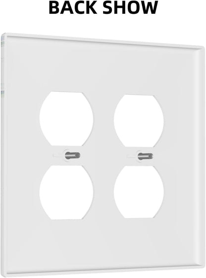 Eucalyptus Leaves Greenery Vine Flowers Simplicity Outlet Covers 2 Gang Double Duplex Decorative Light Switch Covers Electrical Wallplates Socket Faceplate for Bed Room Living Room Decor