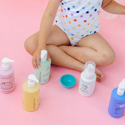 Dabble & Dollop Blueberry + Vanilla Body Wash & Shampoo – 3-in-1 Natural Bubble Bath for Kids, Made
