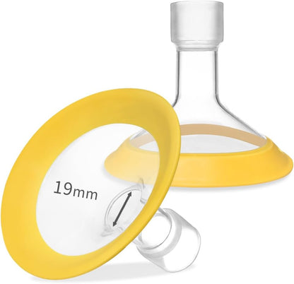 19mm Oval Flanges Shields Compatible with Medela Pumps, Replacement Parts for Pump in Style