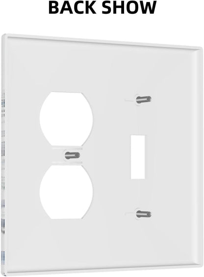 Wallplates Light Blue Watercolor Leaves Plant With Floral 1 Toggle 1 Duplex Switch Plate Electrical GFCI Faceplate Decorative Light Switch Covers for Bedroom Bathroom Decor