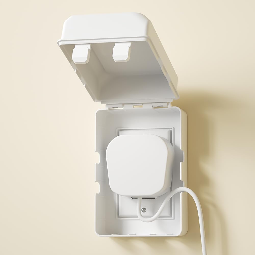 SAFELON 1Pcs Baby Proof Electrical Outlet Box Electrical Outlet Cover Baby Proof Box Plug Cover for Baby Safety (White)