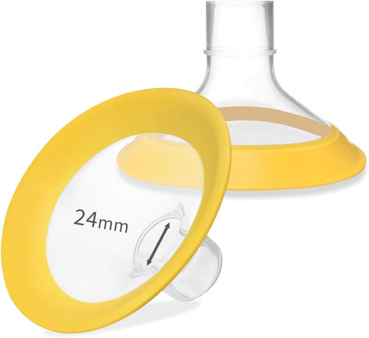 24 mm Oval Flanges Shields Compatible with Medela Pumps, Replacement Parts for Pump in Style