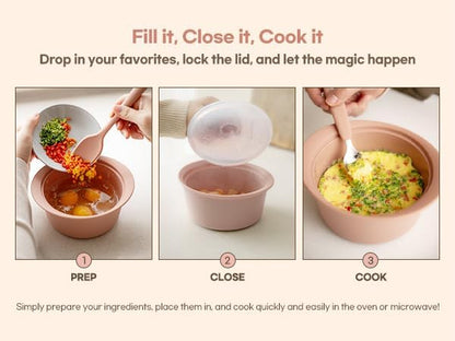 Microwave Silicone Steamer for Baby Food, Made In Korea, Oven & Dishwasher Safe to 482°F, Easy