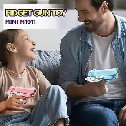 Fidget Toys for Adults, 1911 3D Printed Small Pistol Toys, Stress Relief Pistol Toys Suitable for Relieving ADHD, Anxiety, Suitable Toys for Friends Adults and Kids Best Gift (Blue)