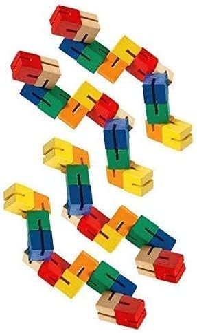 Fidget Stress Reliever Brain Teaser Dexterity Decompression 4 Pack Including a Genuine Tangle® Twister Toy Wooden Fidget Cubes and Snake Cube Puzzle and Polygonzo Geo Twister Shapeshifter