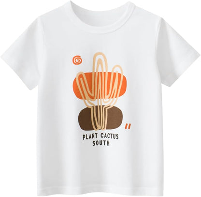 Boys' 4-Pack Excavator Short Sleeve Crewneck T-Shirts Top Tee Size 2-7 Years Toddler Boys' Value Pack Cotton T-Shirt