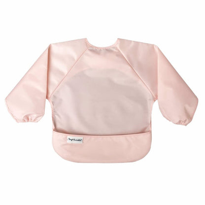 Tiny Twinkle Mess Proof Baby Bibs, 2pk Waterproof Smock Baby Bibs for Eating, Machine Washable Long Sleeve Bibs, Baby Led Weaning, Toddler Bibs, BLW Supplies (Rose Burgundy, Small 6-24 Months)