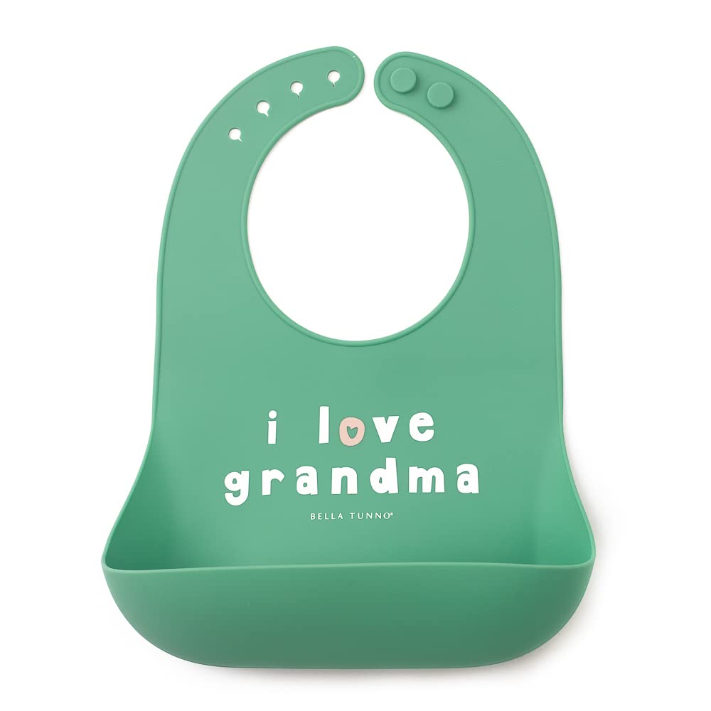 Bella Tunno Baby Bib for Eating, Waterproof Silicone Bib with Large Food Catcher, Adjustable Fit