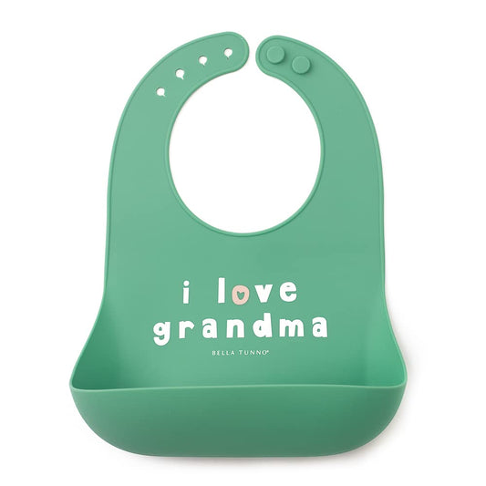 Bella Tunno Baby Bib for Eating, Waterproof Silicone Bib with Large Food Catcher, Adjustable Fit